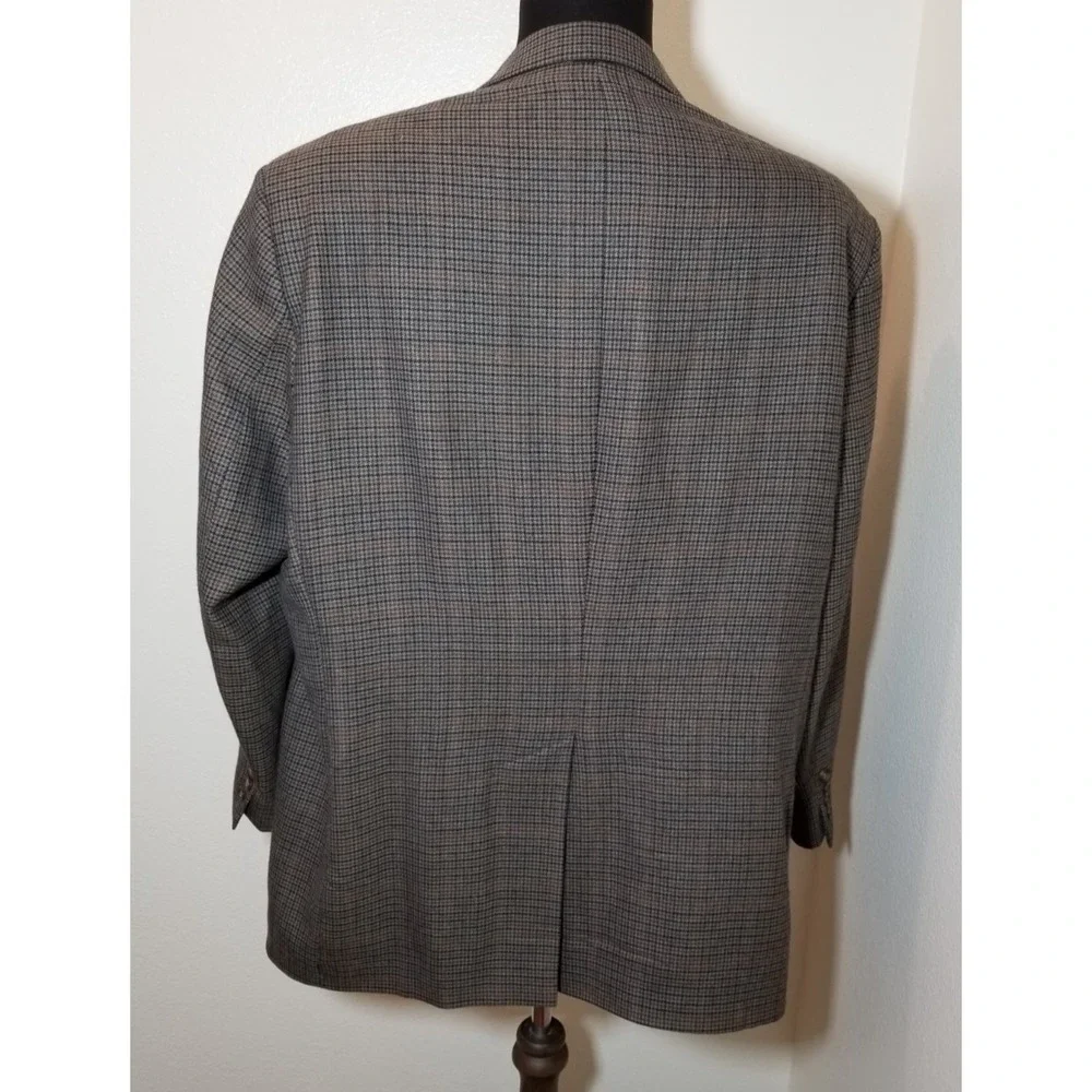 Lauren Ralph Lauren 48R Houndstooth Blazer Tweed Sport Coat Wool Old Money Retro